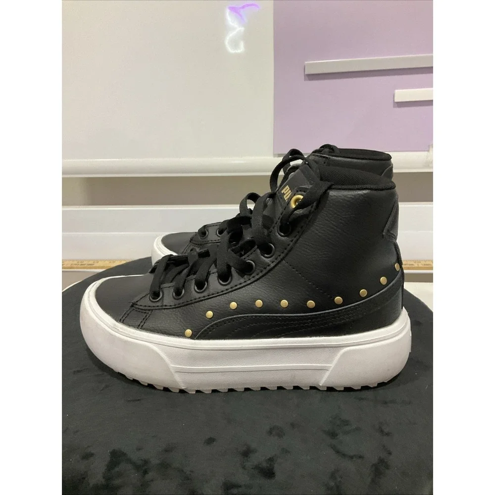 Size 4 - PUMA Future Rider x Peanuts Black Hi top Leather Platform 390483-01